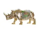 Decorative Figure DKD Home Decor Golden Resin Multicolour Rhinoceros-Qubyk USA