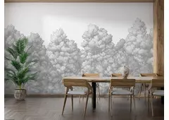 Grey Painted Jungle Wallpaper Mural