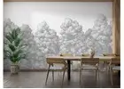 Grey Painted Jungle Wallpaper Mural