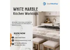 White Marble Kitchen Worktops | +44 020 83685555 | DialAWorkTop