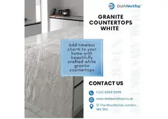 Kitchen Countertop White Granite | +44 020 83685555 | DialAWorkTop